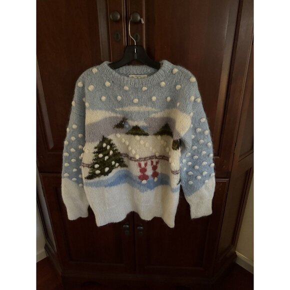 Vintage Susie Lee Mohair Wool Hand Knitted Sweater Cottage Core Made in England - Picture 2 of 16